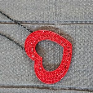 Red crystal heart necklace